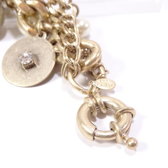 Neiman Marcus Lee Angel Women's Brass Multi Chain Charm Bracelet NWT 210 - Picture 4 of 9
